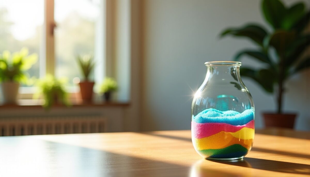 Astuces créatives pour sublimer un vase transparent avec du sable coloré