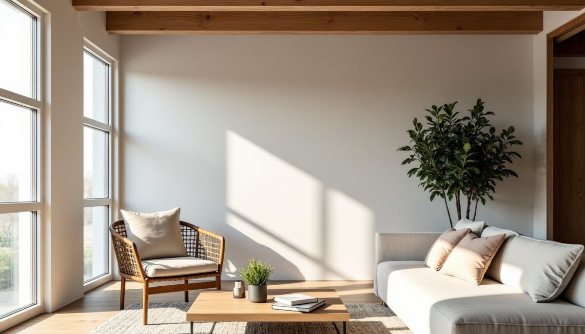 Poutres peintes en couleur lin : un choix esthétique et réussi ?