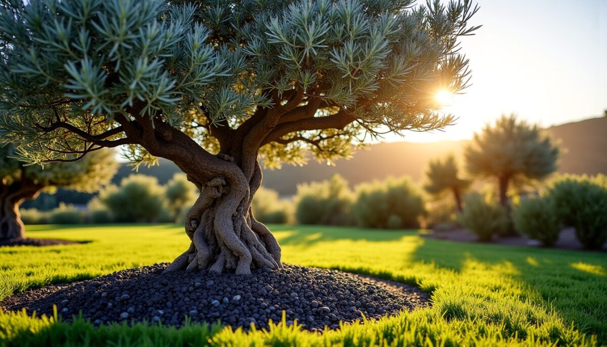 Pouzzolane autour de l&rsquo;olivier : un paillage naturel et performant pour votre jardin