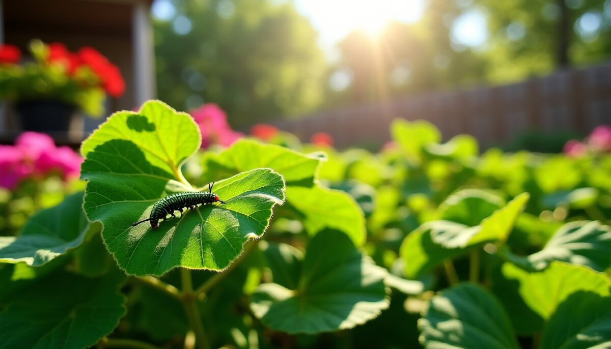 Méthodes efficaces pour éliminer les chenilles vertes qui envahissent vos géraniums